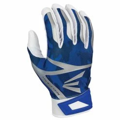 Budget 👍 Deals 🎁 Easton Z7 Hyperskin ⚾ ⚾ Baseball Batting Gloves - White / Royal Basecamo 😍 👏