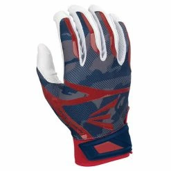 Deals 😀 Best Pirce ✨ Easton Z7 Hyperskin ⚾ ⚾ Baseball Batting Gloves - White / Navy / Red Basecamo 🛒 😀